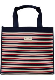 Marni Navy & Red Medium Shopping Tote