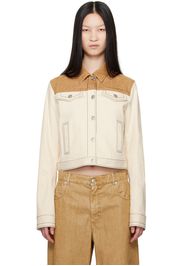 Marni White & Brown Trucker Denim Jacket