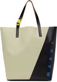 Marni Off-White & Black Tribeca Shopper Tote