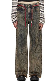 Marni Brown Marble-Dyed Jeans