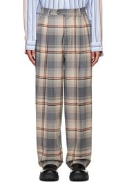 Marni Gray & Beige Checked Trousers