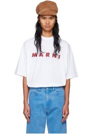 Marni White Printed Wrinked Logo T-shirt