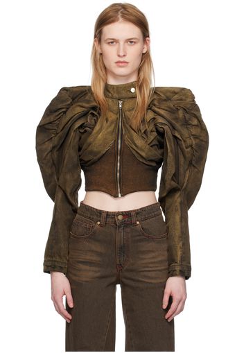 Masha Popova SSENSE Exclusive Brown Denim Jacket