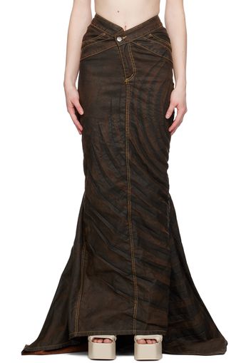 Masha Popova SSENSE Exclusive Brown Denim Maxi Skirt