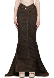 Masha Popova SSENSE Exclusive Brown Denim Maxi Skirt