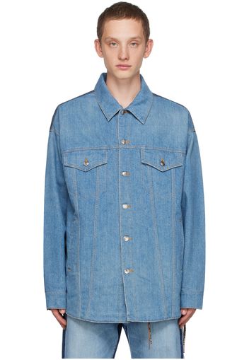 mastermind JAPAN Blue & Navy Paneled Denim Shirt