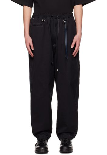 mastermind JAPAN Black Drawstring Trousers