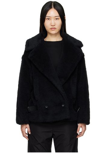 Max Mara Black Caserta Faux-Fur Jacket