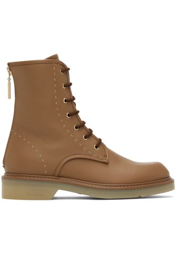 Max Mara Tan Urban Combat Boots