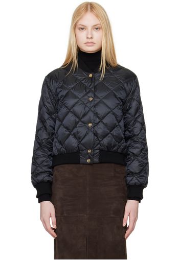 Max Mara Black The Cube Quilted Reversible Down Bomber Jacket