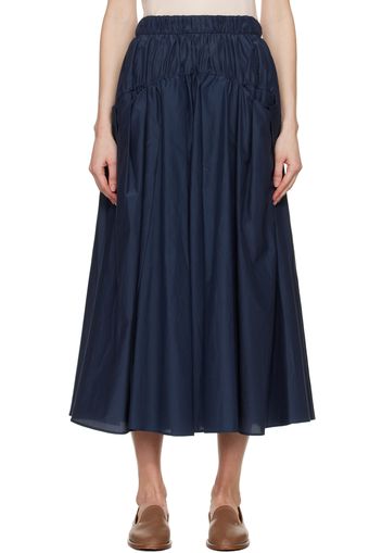 Max Mara Navy Eracle Midi Skirt