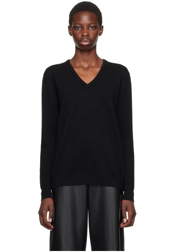 Max Mara Black Pevera V-Neck Sweater