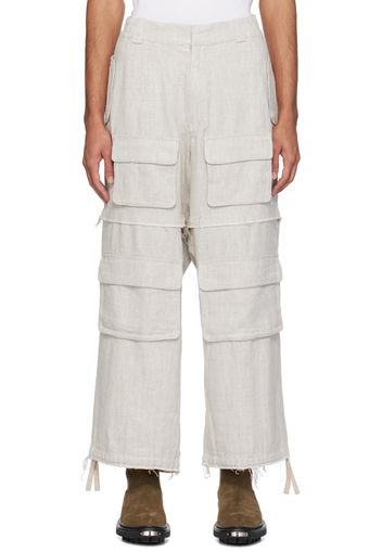 MISBHV Gray Raw Edge Cargo Pants