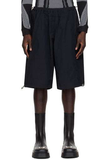 MISBHV Black Crushed Parachute Shorts