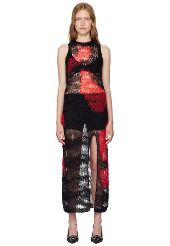 MISBHV Black & Red Antwerp Midi Dress