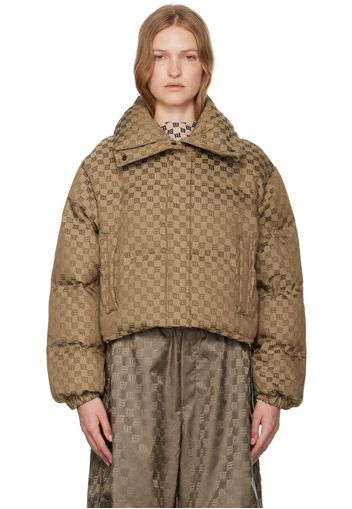 MISBHV Beige Jacquard Monogram Puffer Jacket