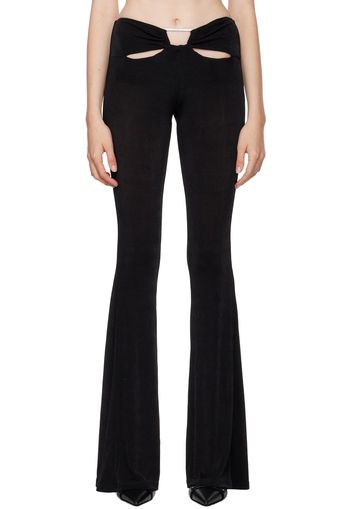 MISBHV Black Cutout Flared Trousers