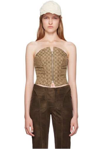 MISBHV Beige Jacquard Monogram Top