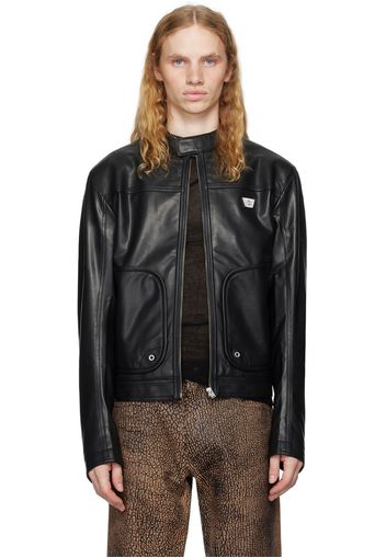 MISBHV Black Astro Faux-Leather Jacket