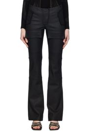 MISBHV Black Moto Faux-Leather Trousers