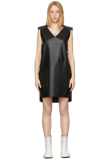 MM6 Maison Margiela Black Faux-Leather Dress