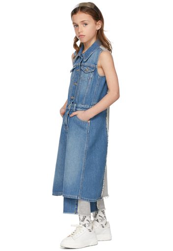 MM6 Maison Margiela Kids Blue & Grey Denim & Cotton Dress