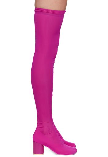 MM6 Maison Margiela Pink Thigh-High Sock Boots