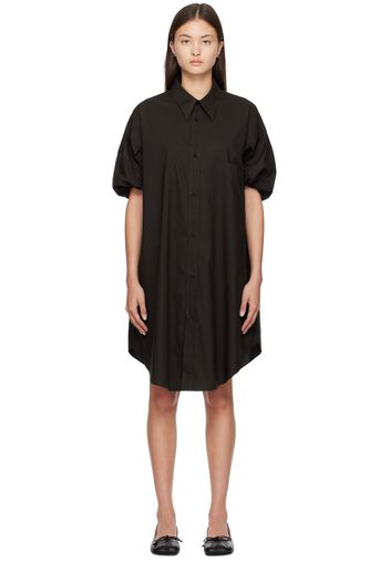 MM6 Maison Margiela Brown Rolled Cuff Midi Dress