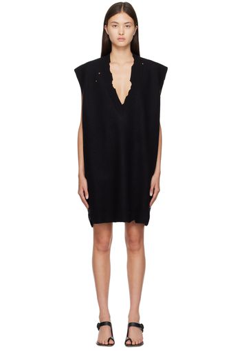 MM6 Maison Margiela Black V-Neck Minidress