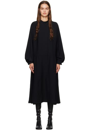 MM6 Maison Margiela Black Paneled Midi Dress