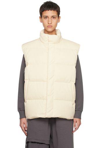 MM6 Maison Margiela Beige Embroidered Down Vest