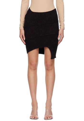 MM6 Maison Margiela Black Asymmetric Miniskirt