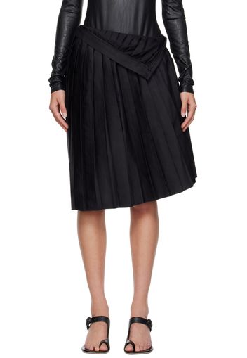 MM6 Maison Margiela Black Pleated Midi Skirt