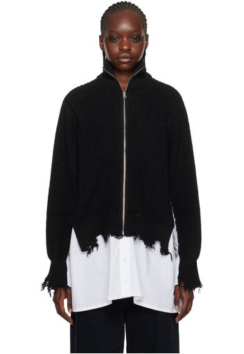 MM6 Maison Margiela Black & White Paneled Sweater