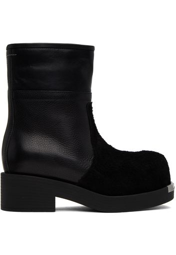 MM6 Maison Margiela Black Biker Ankle Boots