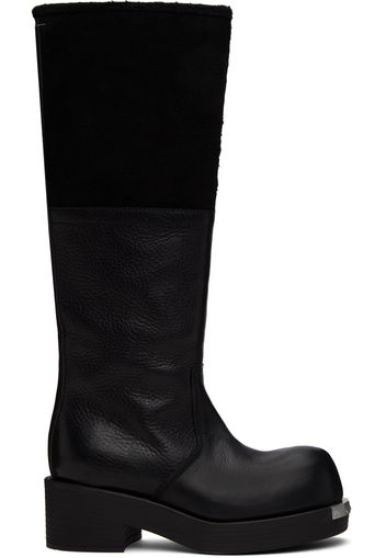 MM6 Maison Margiela Black Biker Tall Boots