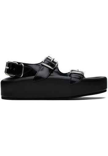 MM6 Maison Margiela Black Sunken Footbed Sandals