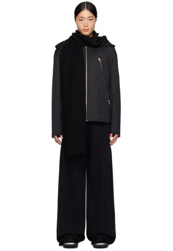 MM6 Maison Margiela Black Hooded Bomber Jacket