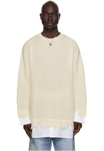 MM6 Maison Margiela Off-White Layered Sweater