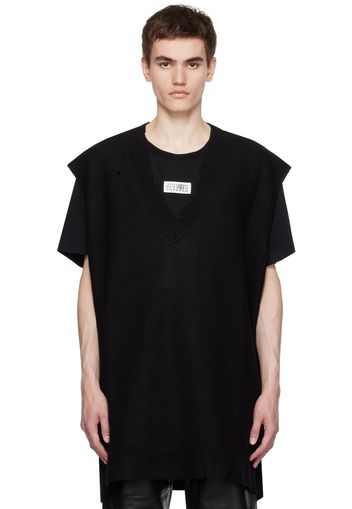 MM6 Maison Margiela Black V-Neck Dress