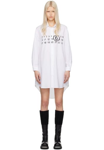 MM6 Maison Margiela White Numeric Minidress