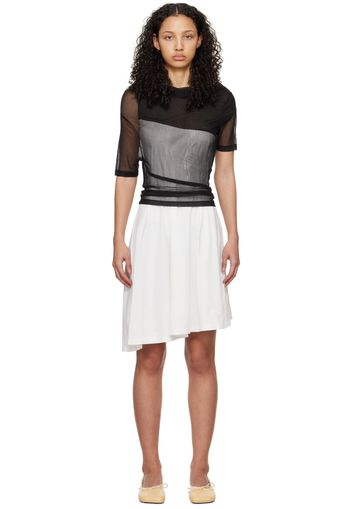 MM6 Maison Margiela Black & White Layered Minidress