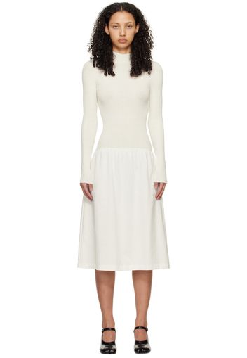 MM6 Maison Margiela White Paneled Midi Dress