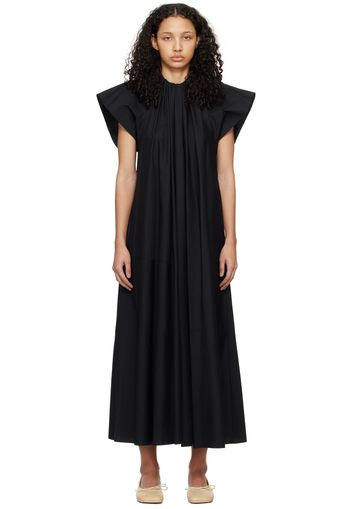 MM6 Maison Margiela Black Gathered Maxi Dress