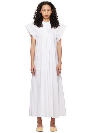 MM6 Maison Margiela White Gathered Maxi Dress