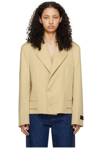 MM6 Maison Margiela Off-White Raw Hem Blazer