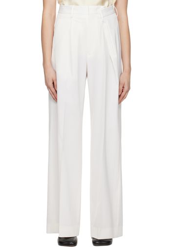 MM6 Maison Margiela Off-White Asymmetric Waistband Trousers