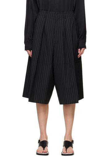 MM6 Maison Margiela Black Wide-Leg Shorts