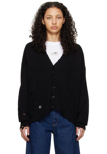 MM6 Maison Margiela Black Patched Cardigan