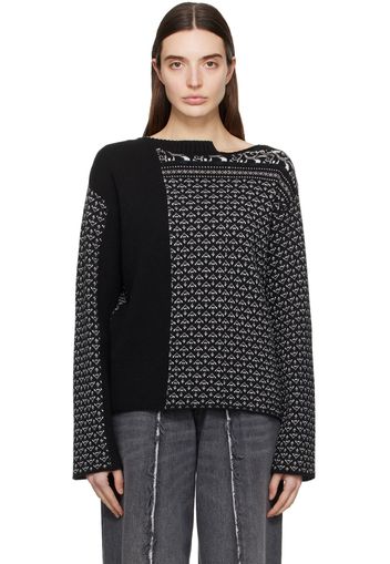 MM6 Maison Margiela Black Paneled Sweater